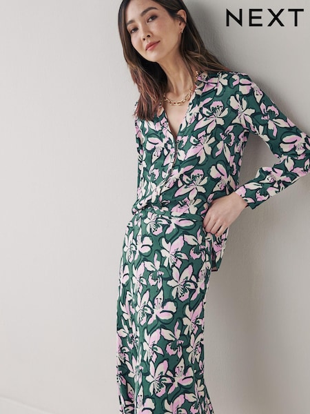 Floral Printed Satin Shirt (M85823) | €11