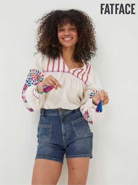 FatFace Dark Blue Paige Denim Shorts (M85935) | €13