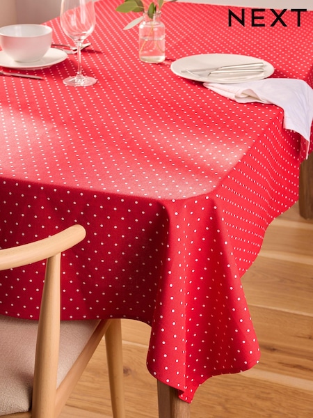 Red Spot Wipe Clean 100% Cotton Table Cloth (M86830) | € 25 - € 33