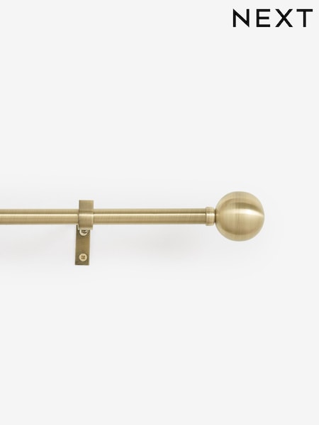 Antique Brass Ball Finial Extendable Curtain 19mm Pole Kit (M87351) | €23.50 - €36