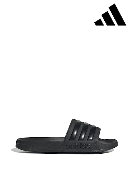 adidas Dark Black Sportswear Adilette Shower Sliders (M87656) | AED134