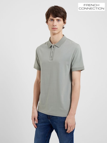 French Connection Shadow Layered Placket Jersey Polo Shirt (M87669) | 43 €