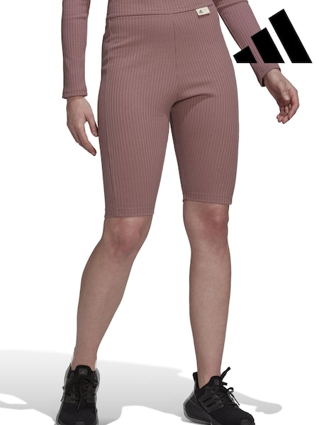 adidas Brown Studio Lounge Ribbed Shorts (M87741) | €27