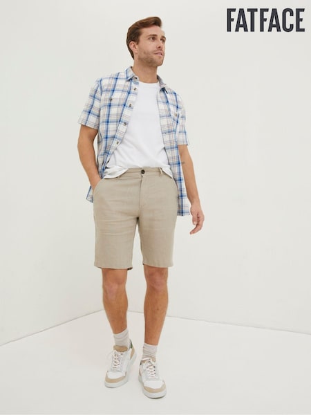 FatFace Natural Linen Flat Front Shorts (M87815) | €34