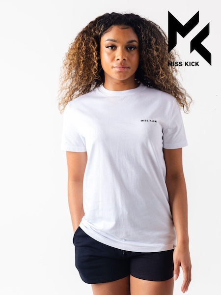 Miss Kick Womens Esme 100% Cotton White T-Shirt (M88099) | €12.50