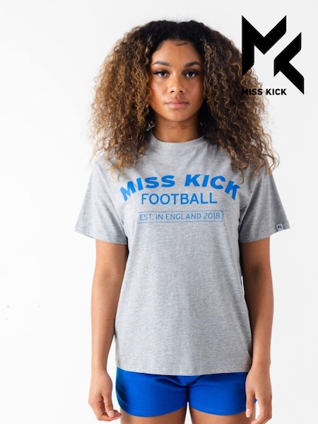 Miss Kick Womens Grey Jas Oversized 100% Cotton T-Shirt (M88110) | €13
