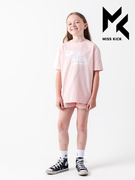 Blassrosa - Miss Kick Mädchen Rachel 100% Baumwolle Weißes T-Shirt (M88134) | 12 €