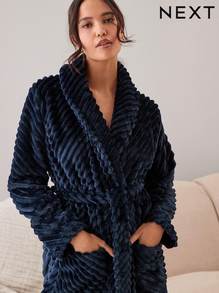 Navy Blue Carved Dressing Gown (M88237) | €22.50