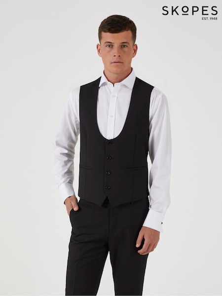 Skopes Black Milan Scoop Slim Fit Suit Waistcoat (M88367) | €60