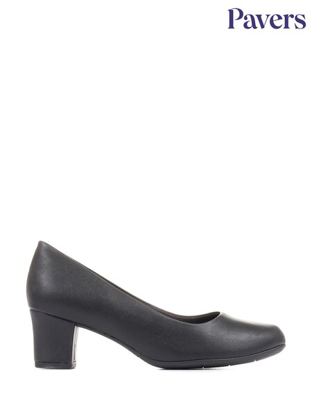 Pavers Black Heeled Court Shoes (M88591) | €58