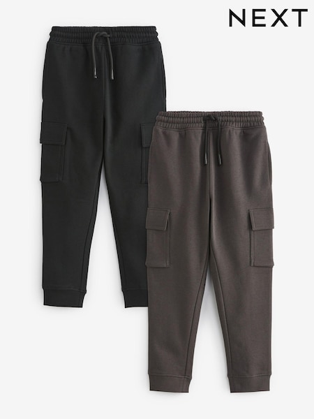 Schwarz/Grau - Slim Cargo Joggers 2 Pack (3-16yrs) (M88627) | 28 € - 40 €