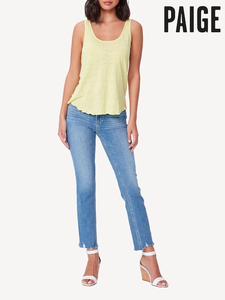 Синий, необработанные края   - Paige Cindy High Rise Straight Jeans (M88936) | €165