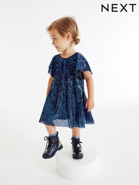 Navy Blue Rainbow Standard Fit (F) Warm Lined Lace-Up Boots (M89130) | €10 - €11.50