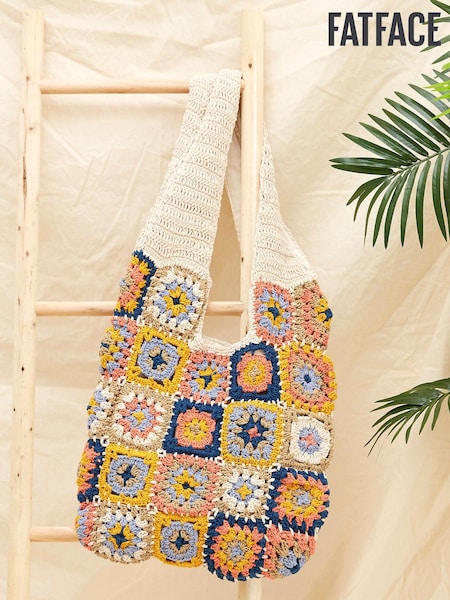 FatFace Natural Crochet Tile Bag (M89519) | €34