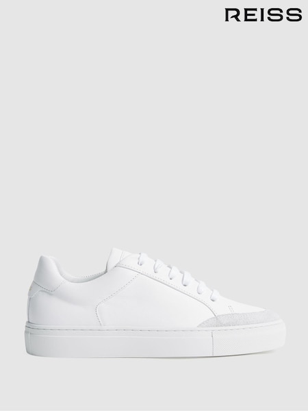Reiss White Ashley Leather Low Top Trainers (M89602) | €200