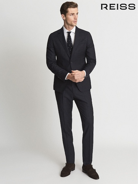 Reiss Tunn B Wool Single Breasted Slub Textured Slim Fit Blazer (M89627) | 425 €