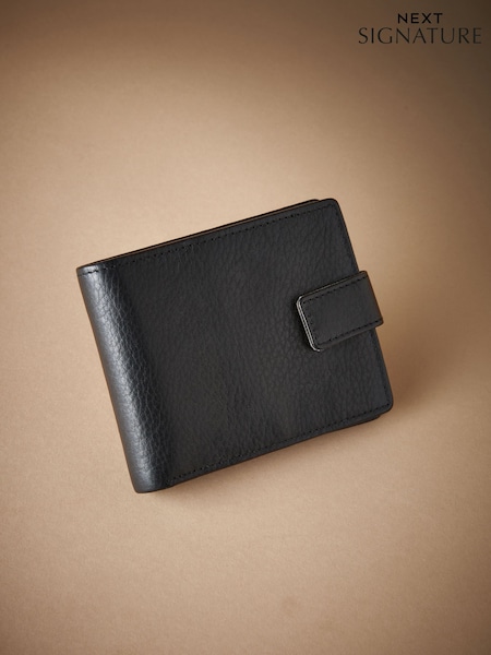 Black Signature Leather Extra Capacity Wallet (M89636) | $47