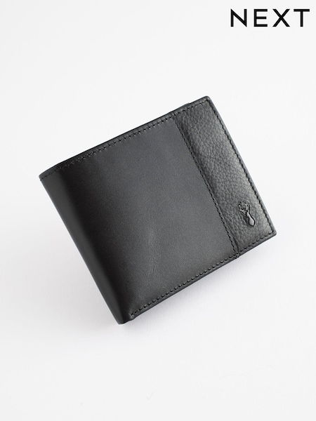 Black Leather Stag Badge Wallet (M89640) | $40