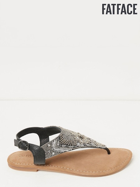 FatFace Silver Madeliene Beaded Sandals (M89698) | €18