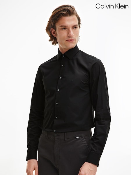 Calvin Klein Black Slim Fit Poplin Stretch Shirt (M90080) | €51