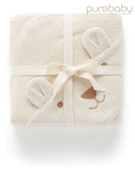 Purebaby Cream Cotton Bear Hooded Towel (M90094) | EGP1,848