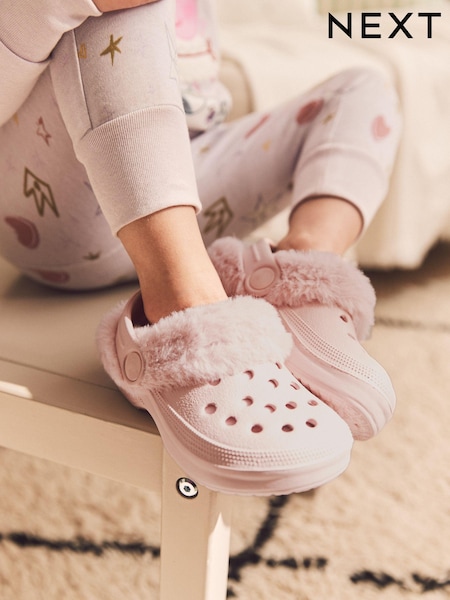 Pink Warm Lined Clog Slippers (M90262) | AED28 - AED34