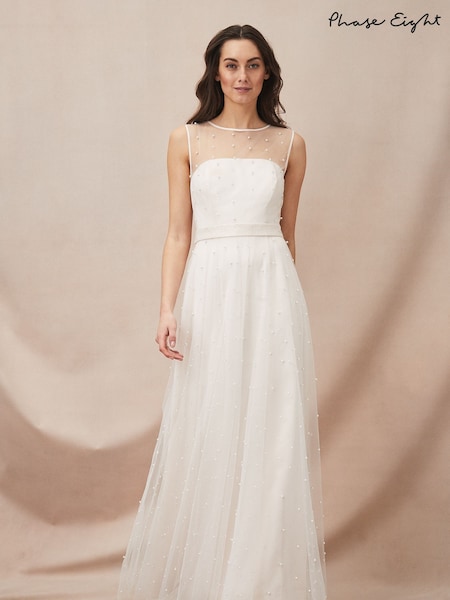 Phase Eight Cream Genova Beaded Wedding Dress (M90319) | €447