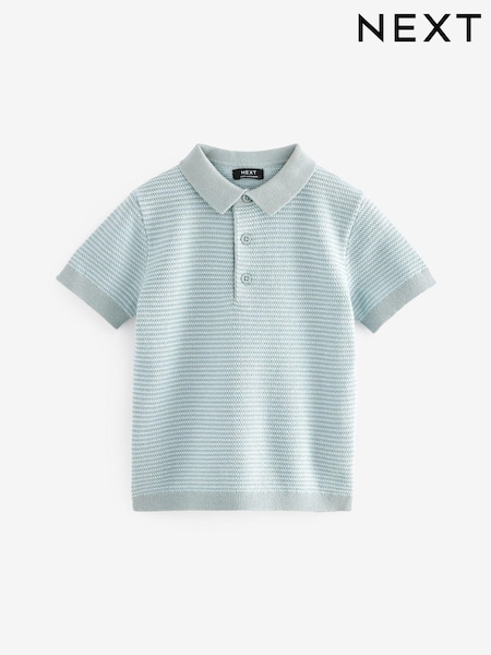 Blue 100% Cotton Short Sleeved Multi Tone Polo Shirt (3mths-7yrs) (M90407) | 453 UAH - 535 UAH