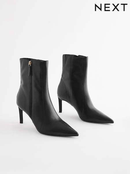 Black Forever Comfort® Point Toe Heeled Boots (M90568) | €37