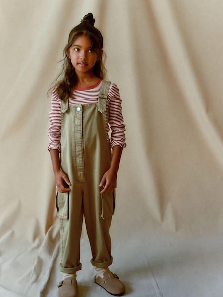 Зеленый хаки - Cargo Pocket Dungarees (3-16yrs) (M90582) | €15 - €19