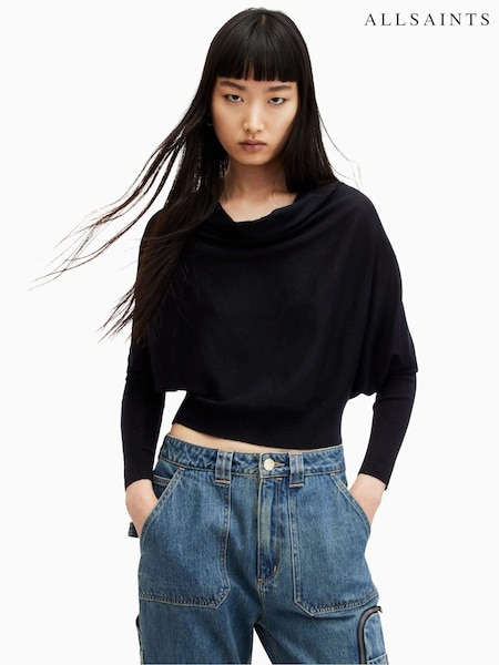 AllSaints Black Ridley M Crop Jumper (M90615) | €63