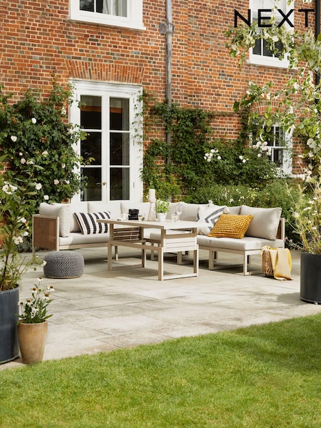Natural Abel Rattan Garden Modular Sofa and Table Lounge Set (M91555) | €1,850