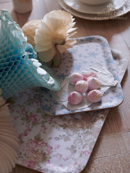 Shabby Chic by Rachel Ashwell® Blue Wood Veneer Tray Small with Anti Slip Finish (M91672) | €18.50
