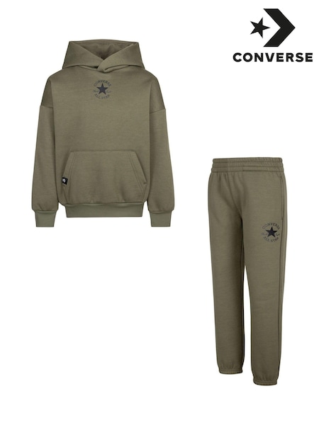 Verde - Set cu hanorac și pantaloni de trening pentru copii mici Converse (M91736) | 146 LEI
