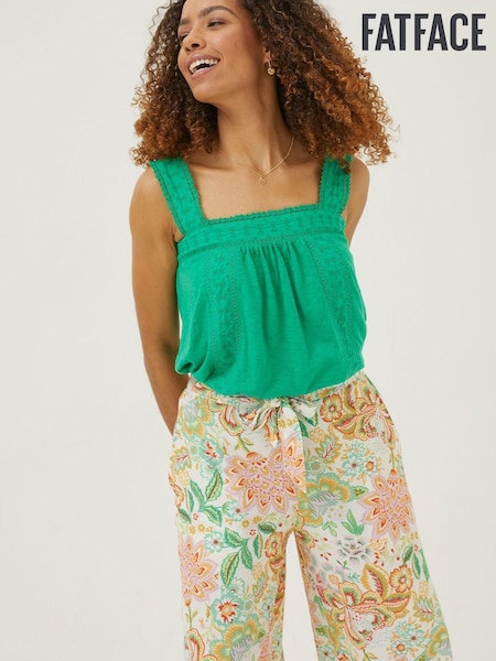FatFace Green Embroidered Viv Cami (M91834) | €13