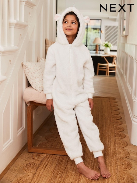 White Unicorn 3D Unicorn Teddy Borg Fleece All-In-One (1.5-16yrs) (M92075) | €18 - €28