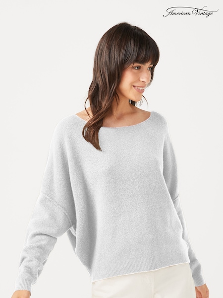 אפור - American Vintage Relaxed Slouchy Knitted Jumper (M92152) | ‏553‏₪