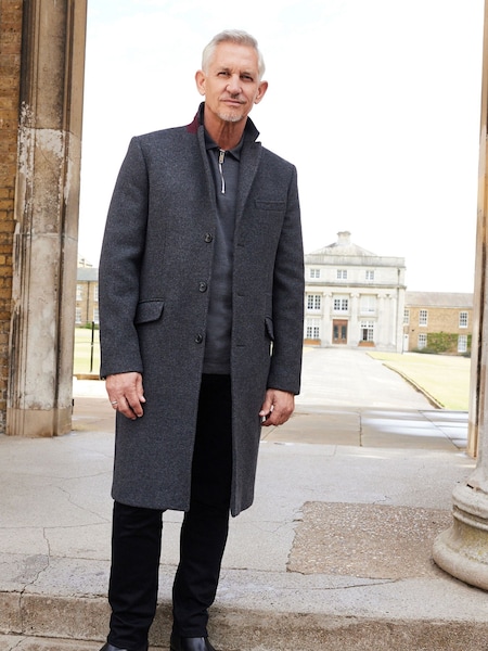 Grey Signature Italian Wool Rich Epsom Overcoat With Cashmere (M92173) | €42