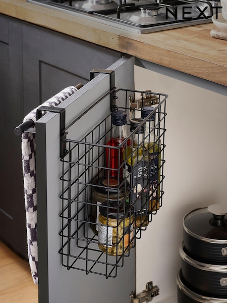 Black Bronx Wire Over Door Storage Basket (M92226) | $41