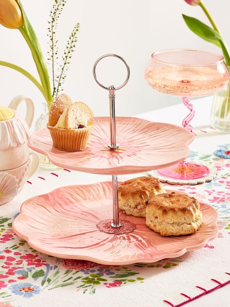 Two Tier Flower Cake Stand (M92247) | 840 Kč