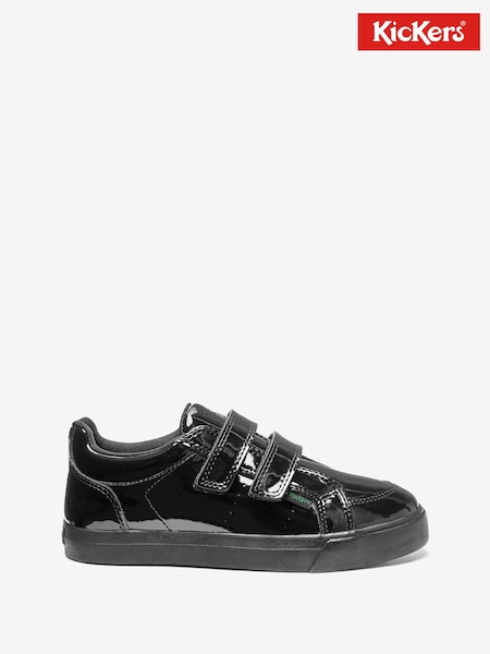 Kickers Black Junior Tovni Twin Strap Patent Leather Trainers (M92674) | €30