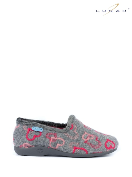Lunar Grey Jolly Heart Full Slippers (M93090) | €35