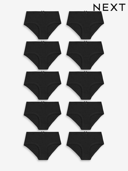 Black Elastic Hipster Briefs 10 Pack (2-16yrs) (M93552) | €12 - €20