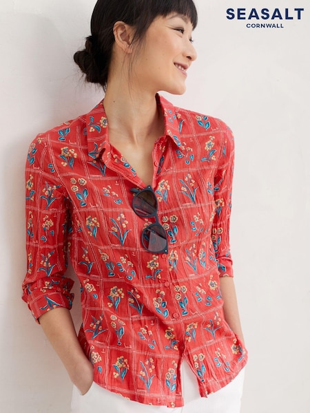 Seasalt Cornwall Red Larissa Organic Cotton Shirt (M93748) | €27