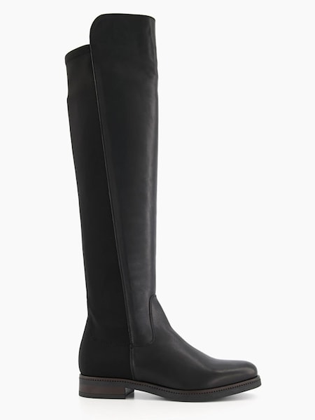 Dune London Black Tropic Over The Knee Stretch Boots (M94408) | €95
