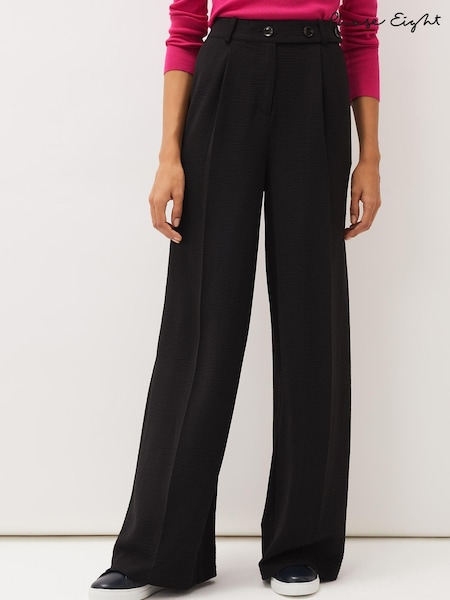 Phase Eight Womens Black Opal Wide Leg Trousers (M94702) | €54