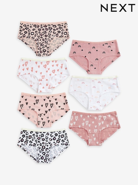 Roza/krem z živalskim potiskom - Hipster Briefs 7 Pack (2-16yrs) (M94739) | € 11 - € 15