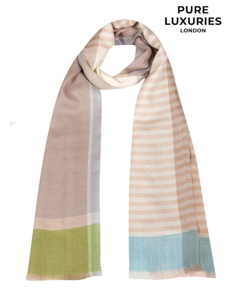 Pure Luxuries London Cream Charon Cashmere & Merino Wool Scarf (M95008) | €109