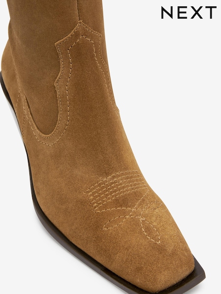 Tan Brown Western Cowboy Boots (M95245) | €32