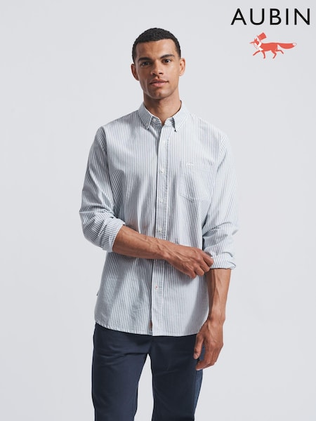 Aubin Khaki Green Aldridge Oxford Butt Shirt (M95795) | €50